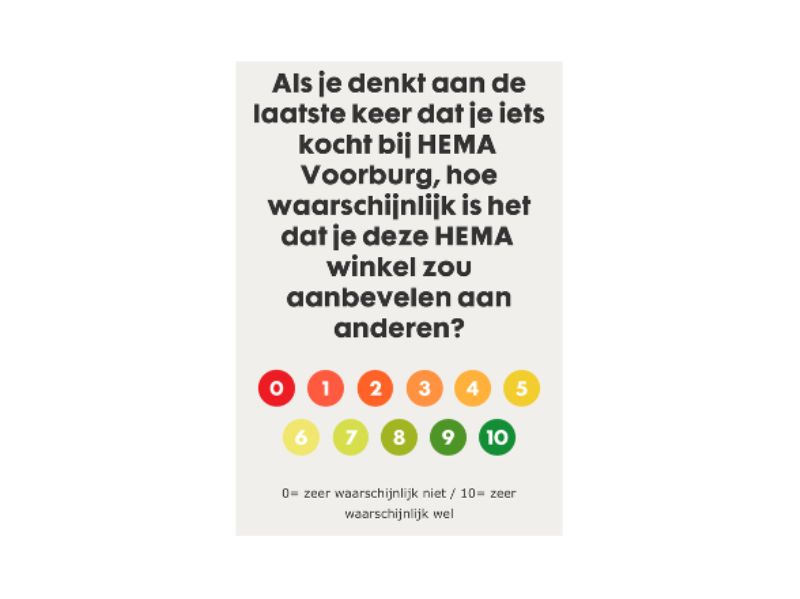 Klantfeedback verzamelen: 8 tips voor het stellen van de juiste vragen - Buro Improof voorbeeld vraag HEMA