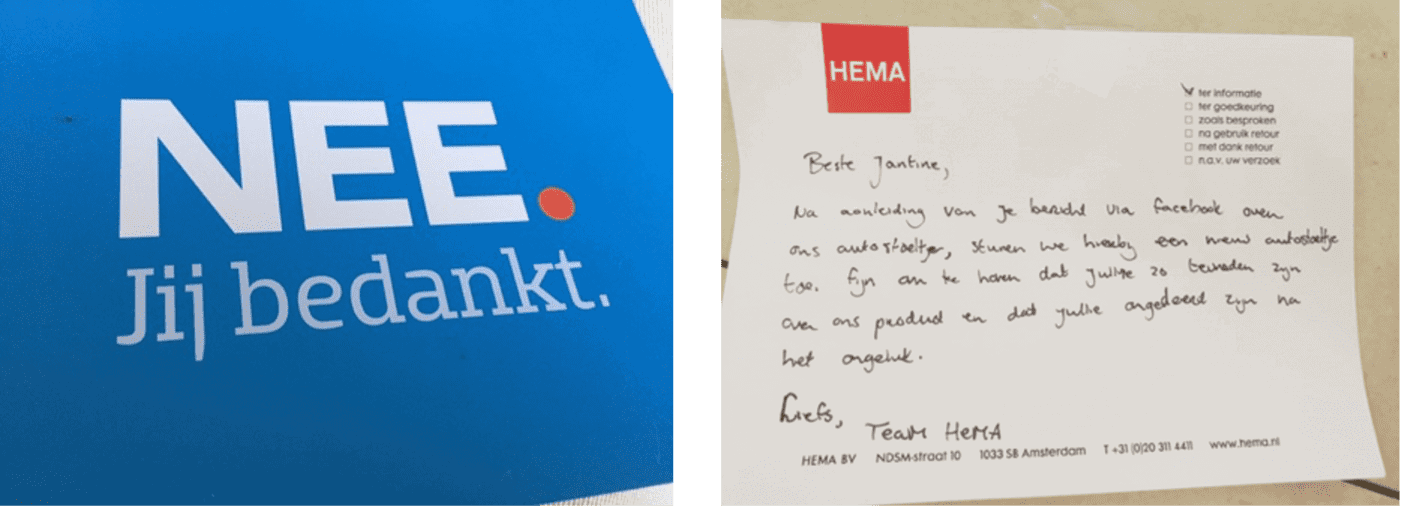 Maak de cirkel rond: de kracht van closed loop feedback - Buro Improof Bedank kaartje bij closed loop feedback